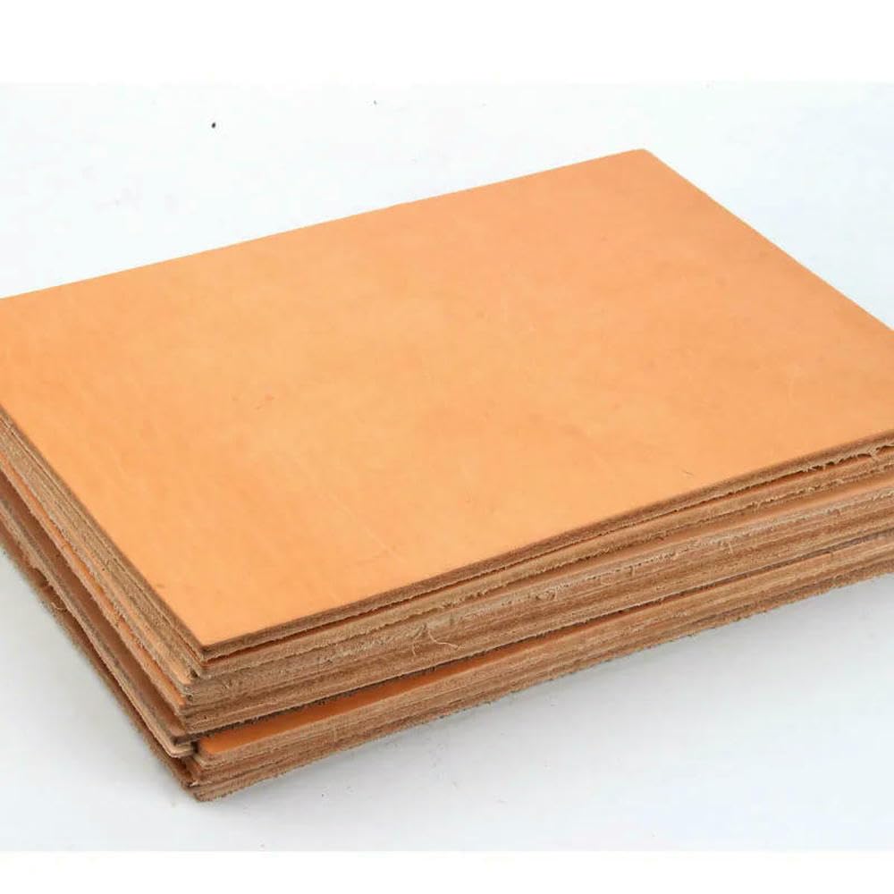 Lámina Entera de 5 mm de Piel de Vacuno Pura, Dura y Engrosada, Hecha a Mano, con Bordes curtidos con Vegetales.
