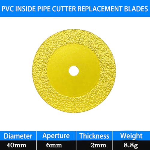 Image of Pvc Inside Pipe Cutter Replacement Blades, 10 Pcs Inside Pipe Cutter Replacement Blades, Diamond Cutting Blade Wheel with 1 /4 inch Hex Shank, for Cutting Glass, Jade, Crystal, Ceramics and etc.