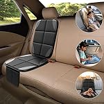 Protecteur de siège auto MHO+Tous 2 Pack Auto pour les sièges de voiture bébé enfant - grand CarSeat Tapis de saveurs assis avec imperméable 600D Tissu & 2 Poches de stockage, essai de choc approuvé