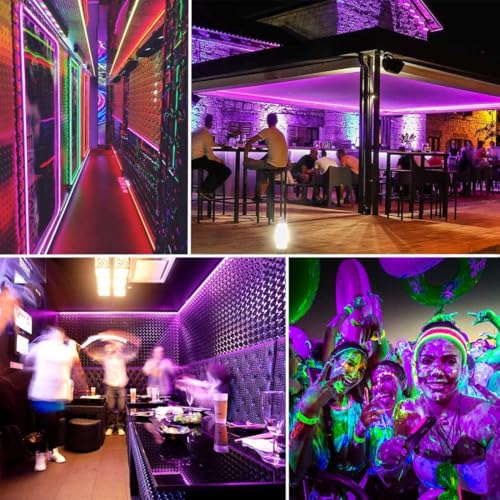 Image of 40 Foot Led Black Light Strip Kit, 720 Units Led, 12V Flexible Blacklight Fixtures, Non-Waterproof (Pack of 2)