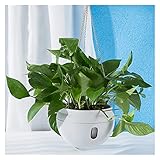 Couleur: vert, blanc. Pots de Fleurs à Suspendre Planteurs Suspendus en Plastique Auto-arrosage Mur de Fleurs de Fleurs de Fleurs murales for la Maison Usage extérieur Succulents légumes Plante Verte Jardiniere Suspendue