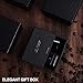 V-MORO Compatible with Airpods Case, Genuine Leather Airpods Case with Keychain for Airpods 2 & 1, Front LED Visible, Protective Cover Skin Black