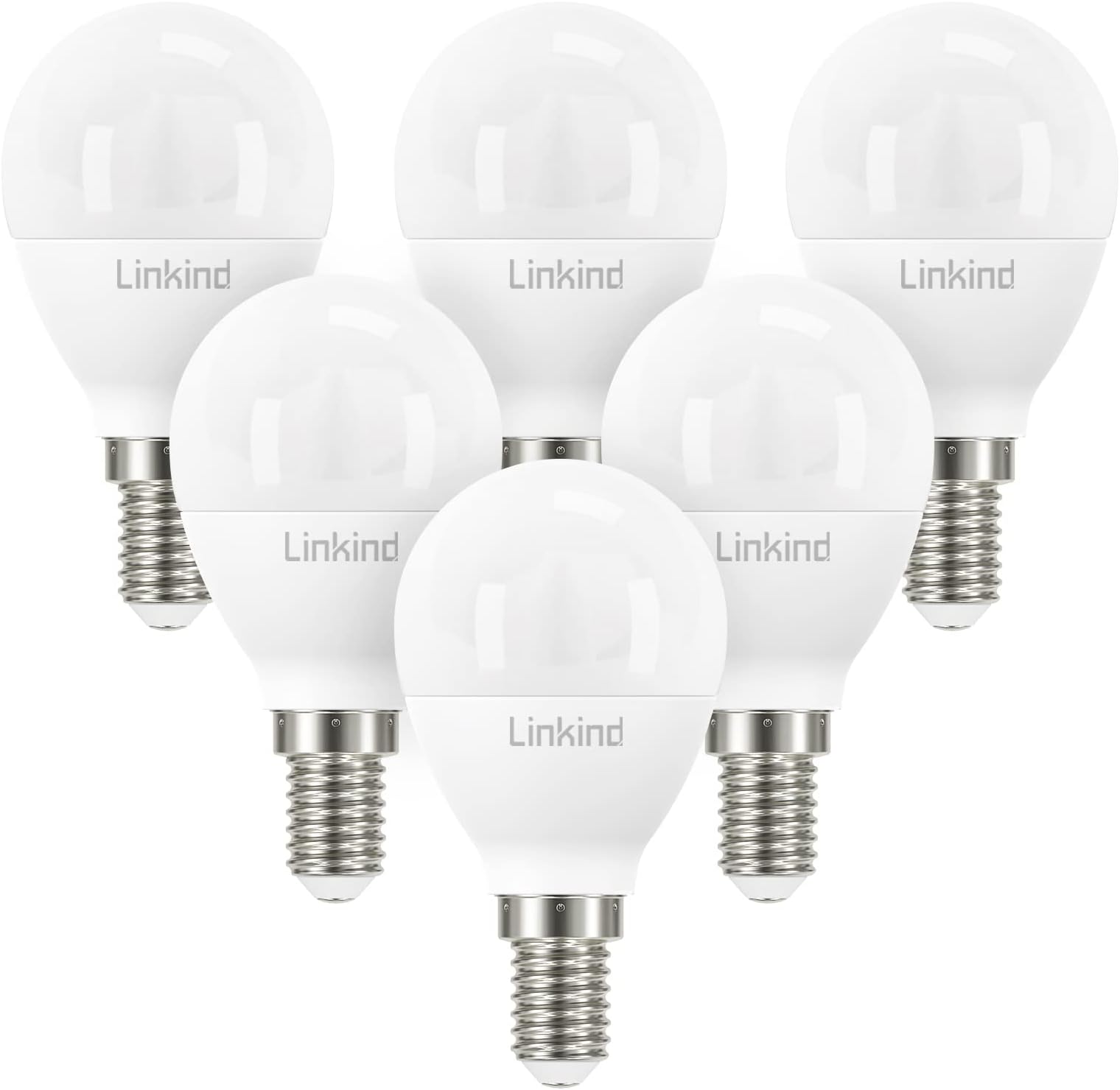 Linkind SES E14 LED Bulbs, Small Edison Screw Golf Ball P45 LED Light Bulb, 7.5W(60W Equivalent