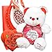 Deluxe Happy valentines Basket, Valentines Gift with Plush Bear, Gift Bag and Heart Shaped Chocolates Bundle for Valentines Day Basket