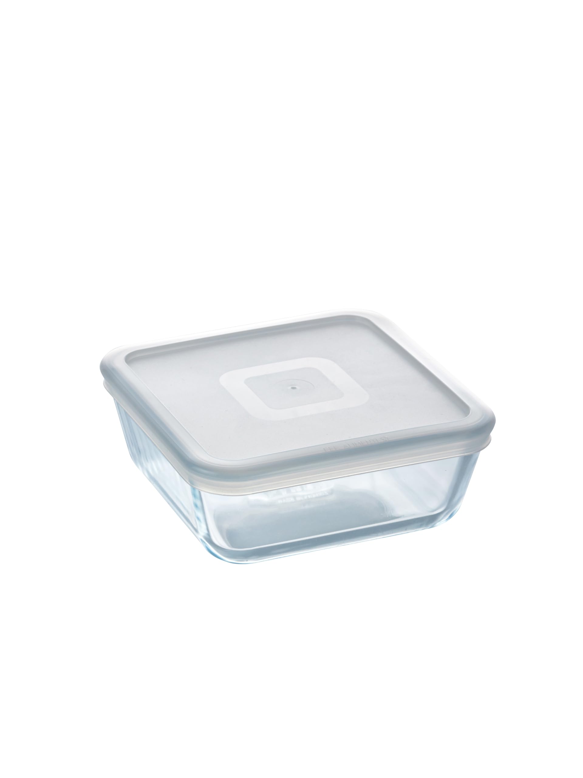 Microwave Safe Classic Square Glass Dish with Plastic Lid 0.85 Litre White (Pack of 2)