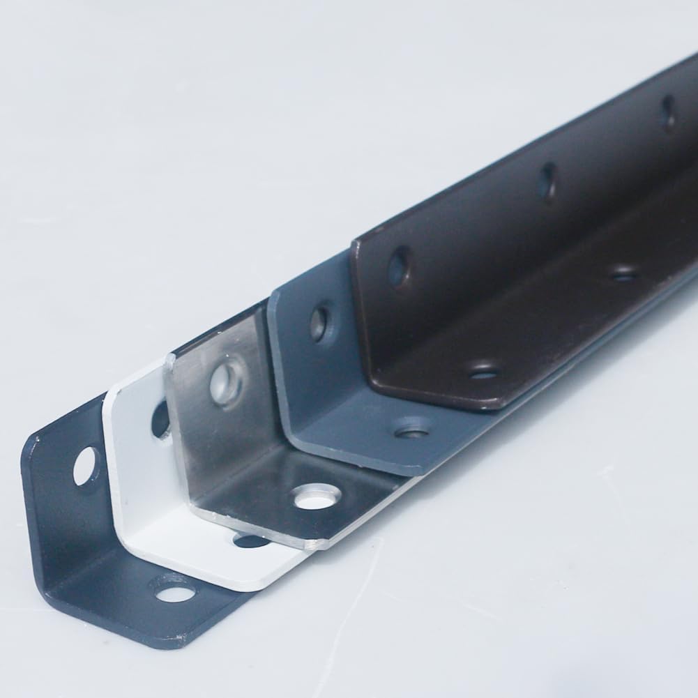 L Brackets, 4PCS Corner Brace Angle , Superior Stainless Steel Bracket,16.7'' x 1'' M, Thickness 2mm, Wood Shelf, Furniture, Cabinet Corner Bracket with Screws (Gray)