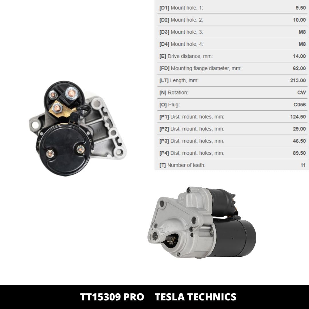 TT15309 PRO - Motor de Arranque 12V 1.3kW - Ref OE 0986021651, 5802AZ - Compatible con Peugeot/Citroën/Toyota.