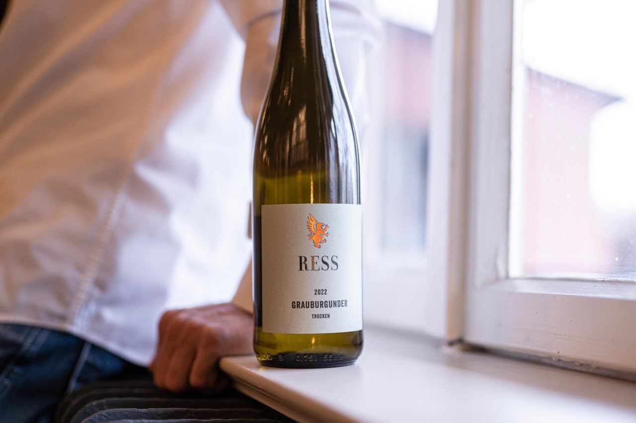 RESS 2025 Rheinhessen Grauburgunder trocken im 6er-Paket, Pinot Gris vom Familienweingut, weißwein trocken mit Pfirsich und Schmelz