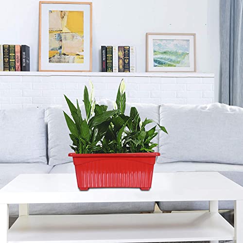 Image of Plastic Window Planters | Garden Planting Pots | Flower Plant Pots for Home Garden & Balcony | Flower Planters for Balcony and Terrace Gardens | Pack of 5 (Red)