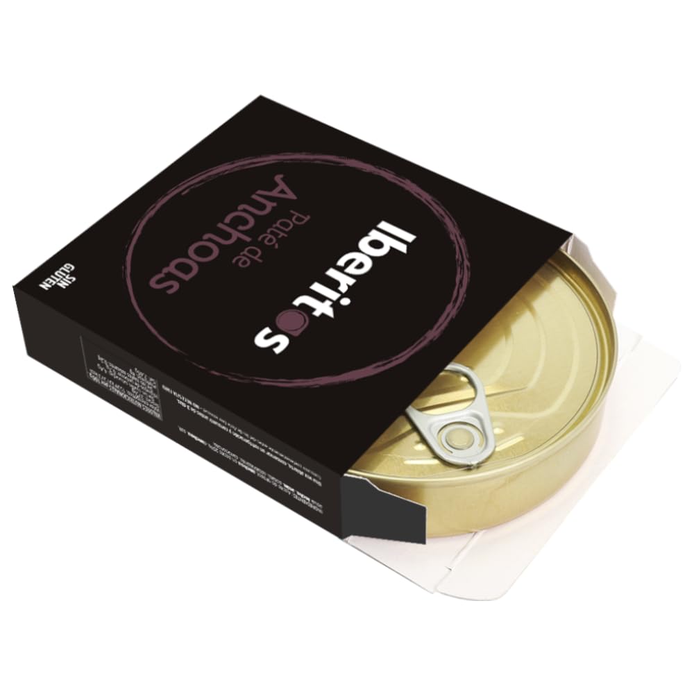 Iberitos - Paté de Anchoas - Ideal para Untar Tostadas, Pan o Cocinar - Ingredientes Selectos - Sin Gluten - Producto Fabricado en España - 10 Latas de 140 Gramos