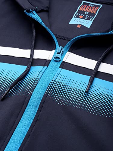 Image of The Indian Garage Co Men Regular Fit Placement Print Hooded Sweatshirt & Joggers Tracksuits