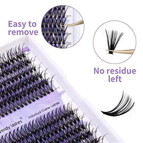 Individual Lashes 240PCS Cluster Lashes Extension D Curl 0.07mm 30D/40D Mixed 16-20mm Lash Clusters Wide Stem Individual Eyelashes Clusters DIY Eyelashes Extensions(30D+40D-0.07-D-MIX16-20) - Image 3