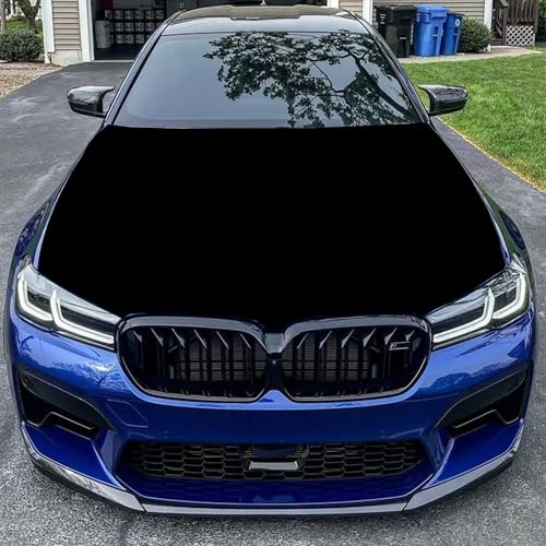 Image of Black Car Hood Cover 4X5 Ft Polyester Car Bonnet Banner,Elastic Fabrics Can be Washed Suitable for SUV and Pickup Trucks