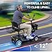 WheelWavi 4-Wheel Mobility Scooter for Adults & Seniors - Heavy-Duty Compact Travel Scooter with Long-Lasting Battery, LED Lights, Basket & Portable Design (Blue)