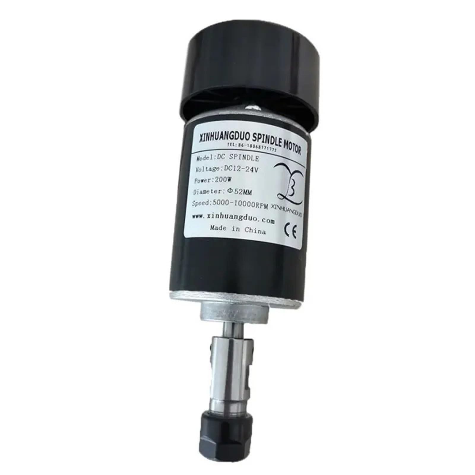 Silnik wrzeciona 0,2 kW, 200 W ER11, zacisk 52 mm, tempomat, zasilacz, zestaw do samodzielnego montażu, 24 V DC, 10000 obr./min (200 W z ER11)