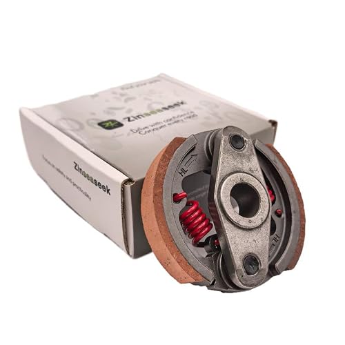 Zinseaseek Heavy Duty Clutch with 2 Spring for 43cc 47cc 49cc 2 Stroke 50cc 63cc 70cc small 4 stroke Engine Lawn Mower Motor Kart Pocket Bike Mini Moto Kid Bike ATV Quad Wheeler (Red Skin, No Grooved)
