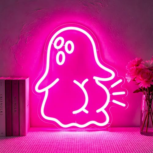Image of Ghost Neon Sign, Neon Signs for Wall Decor LED Signs Neon Light