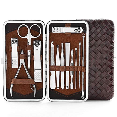 Manicure Kit By Aoyuele Nail Clippers Set 13 in 1 Grooming Kit Stainless Steel Professional Pedicure Kit,Nail Tools with Travel Case