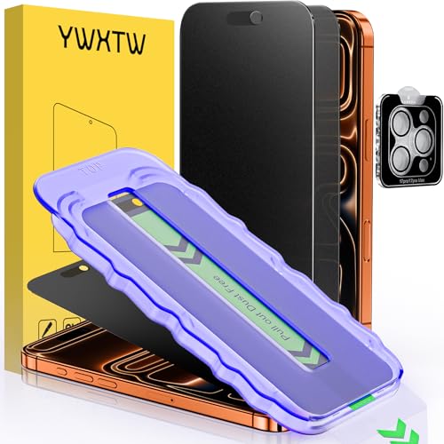 Image of YWXTW 2 Pack for iPhone 17 Pro Max Matte Privacy Screen Protector 6.9 Inch + 1 Set Camera Lens Protector, Anti Spy Anti Glare 17 Pro Max Tempered Glass Film, Anti Fingerprint, Bubble Free