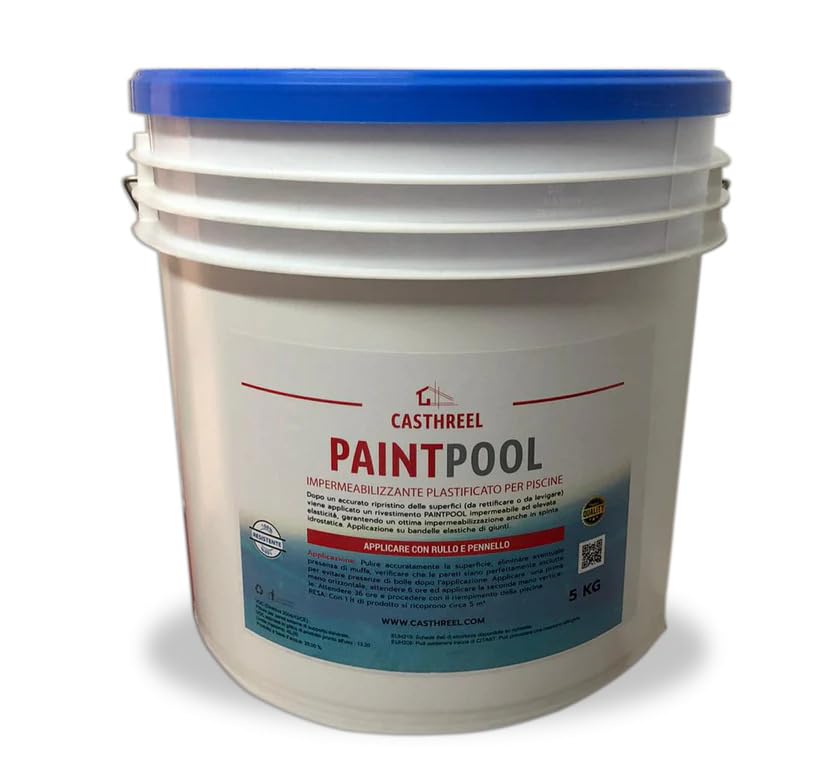 Generico PAINT POOL - VERNICE IMPERMEABILIZZANTE PER PISCINE (Blu marino-Ral 5015, 20KG)