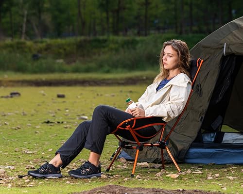 Image of MARCHWAY Lightweight Folding High Back Camping Chair with Head Support, Stable Portable Compact for Outdoor Camp, Travel, Beach, Picnic, Festival, Hiking, Backpacking (Highback Orange)