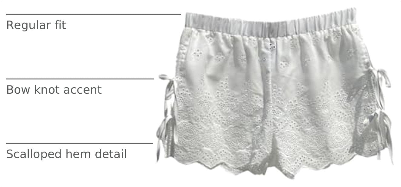 SweatyRocks Women's Boho Shorts Elastic Waist Eyelet Embroidery Short