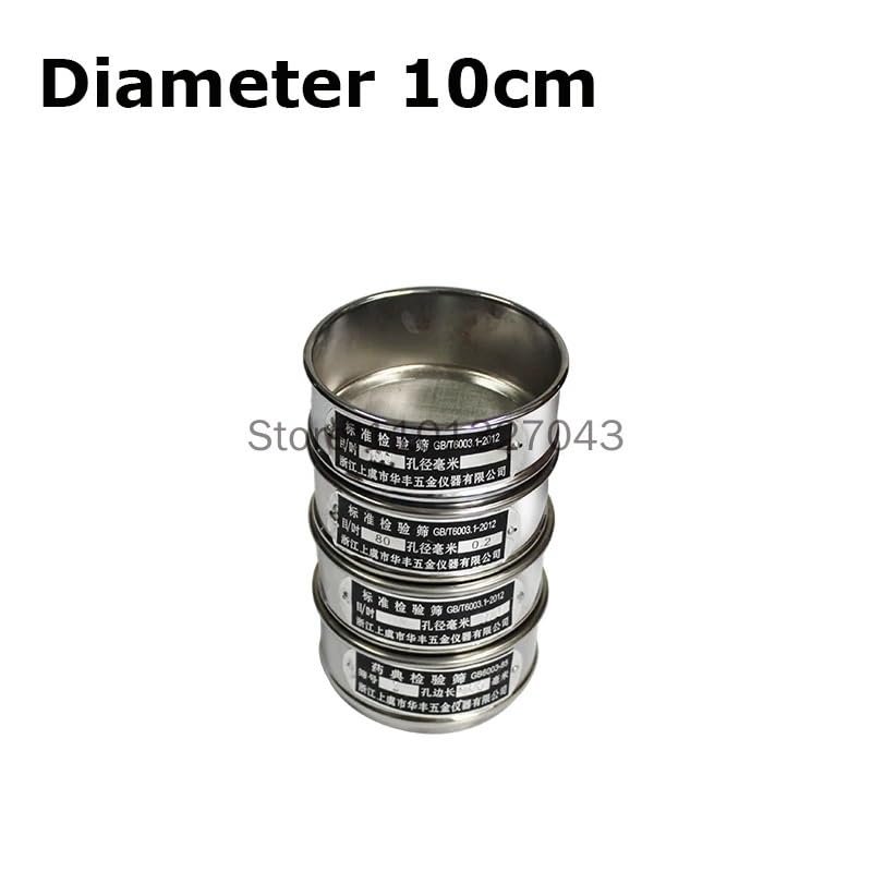 Juego de tamices de prueba de acero inoxidable de 10 cm con tapa y fondo for muestreo e inspección en laboratorio.(600mesh(0.026mm))