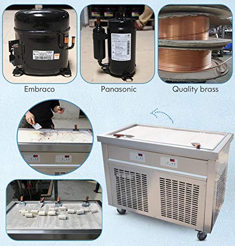 Kolice Commcercial 98X50cm Große Rechteckpfanne Thailand Gebratene Eismaschine Joghurt Gebratene Eismaschine Instant… – Bild 6