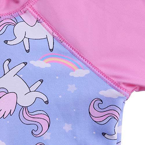 Image of XFGIRLS Baby Girls Swimsuit One Piece Long Sleeve Rash Guard Shirts Quick-Dry Bathing Suit 1M-6M