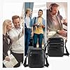 SPAHER Small Shoulder Bags Men Messenger Business Bag PU Leather Handbags Crossbody Satchel Sling Waterproof Travel Bag Daily Man Bag Gift with Adjustable Shoulder Strap for Mini Ipad Black #5
