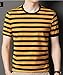 SHUIANGRAN Men's Striped T-Shirt Short Sleeve Casual Stripe Tee Shirts Classic Crewneck Cotton Top 2020 Yellow&Black US S