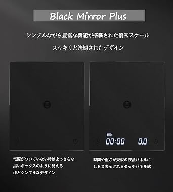 TIMEMORE Black Mirror Basic 2 Coffee Scale Espresso/Pour Over with Auto Timer and Flow Rate Function, 1600mAh, 2kg/0.1g Precision, g/oz Units, Portable Digital Scale for Kitchen/Baking/Cooking