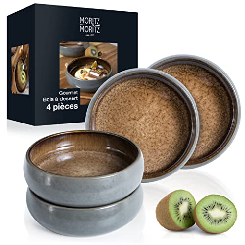 Moritz & Moritz SOLID 4x petits bols - 300 ml - Ramequins en faïence pour dessert, snack, soupe, salade, glace, apéro, tapas et antipasti