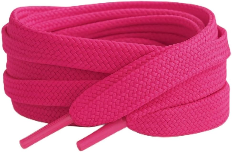 Raspberry Pink 120cm / 47” Flat Shoelaces – Perfect Replacement for Adults & Kids Trainers, Sneakers, Sports Shoes, Athletic Footwear, & Boots
