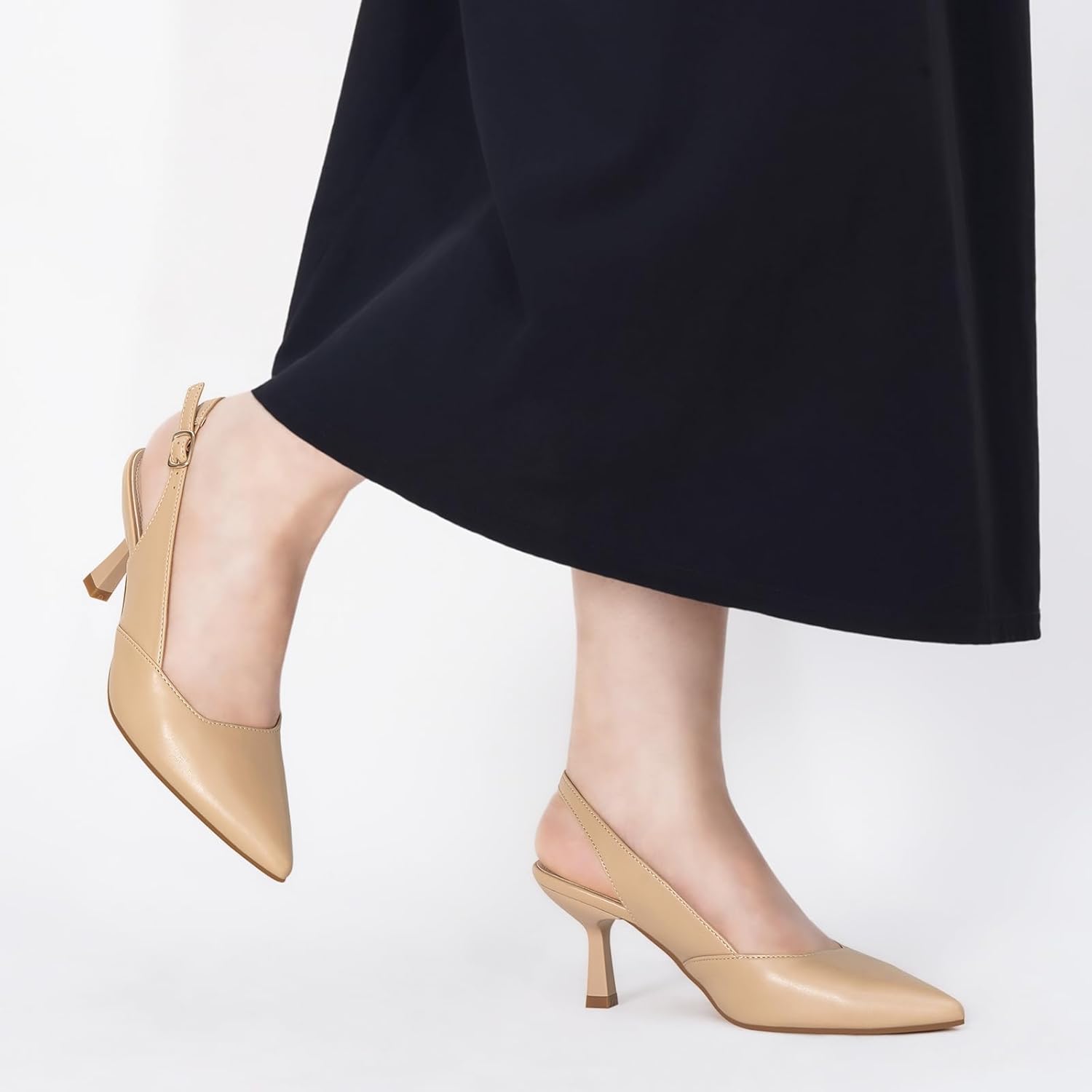 MaxMuxun Women's Slingback Kitten Heels, 2.95 Inch Pointed Toe Pumps Shoes, Elegant Dress Shoes for Wedding Party Prom Business, Valentine's Day Gift for Her - Image 6