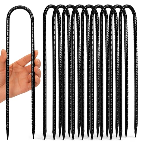 Homwin Trampoline Stakes 12 inches 10-Pack U Stake for Ground