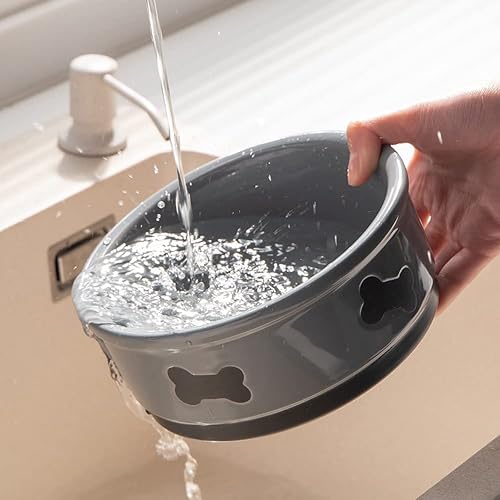 Miniatura 4 de Sweejar Cuencos de cerámica para perros con patrón de huesos, plato de comida para perros medianos, cuenco de porcelana para agua de 35 onzas