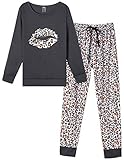 HONG HUI Womens Sleepwear Plus Size Pajamas Casual PJ Set 2PCS Lounge Set