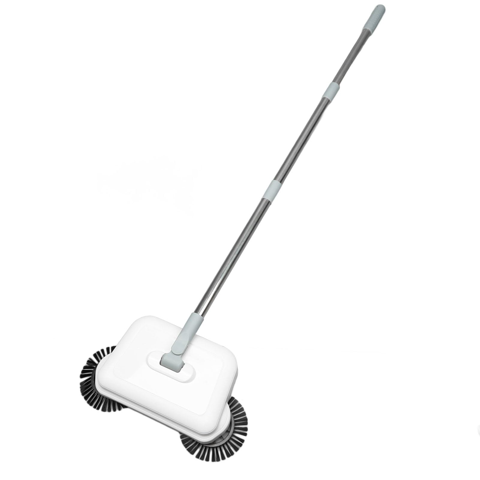 Escoba Manual de Empuje, Mopa de Limpieza de Pisos, Diseño Giratorio 360 Grados 2 en 1 Plegable Compacto para Uso en Seco y Húmedo, Mango de Acero Inoxidable con Cerdas Suaves y Gr