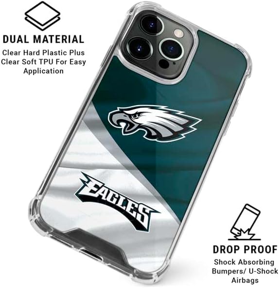 Skinit Clear Phone Case Compatible with iPhone 15 Pro Max - Officially Licensed NFL Philadelphia Eagles Design