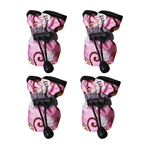 Hundeschuhe für Welpen, weiche Sohle, rutschfest, Haustier-Schuhüberzug, Haustierfuß, Hundesportzubehör, 4 Stück (Hot Pink, 2)