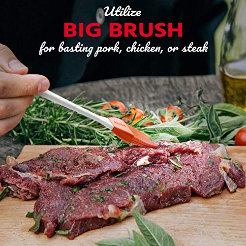 M KITCHEN WORLD Silicone Spatula Set and Silicone Pastry/Basting Brushes Bundle