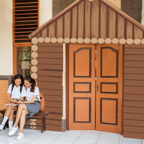 Image of 3PCS Rustic Wooden Cabin Porch Banner Fall Camping Party Door Decoration Countryside Forest Hanging Porch Sign Photo Backdrop for Autumn Wedding Birthday Farmhouse Home Indoor Outdoor Decor Photo Prop