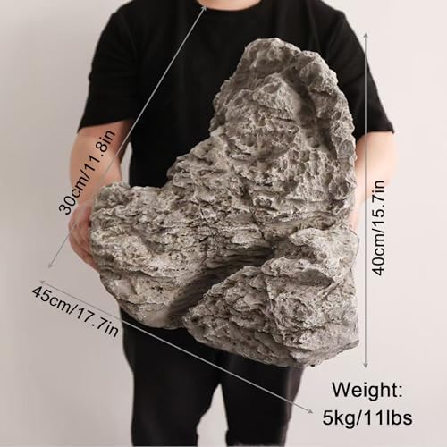 Realistic Artificial Rocks for Garden Landscaping - Large Faux Stone Cover for Outdoor & Indoor Decor (17.7"x11.8"x15.7") - Durable Decorative Stones