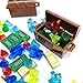 ZHX Treasure Accessories Jewel Chest, Gems Diamonds, Bullion Gold Bar, Crystals, $100 Dollar Bill Cash Toy Pirate Building Blocks Set for Kids 5 6 7 8 Years Old