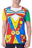 Funny World Men's Clown Costume T-Shirts, XX-Large, Multicoloured