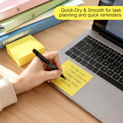 Image of Agoer Sticky Notes - Pack of 12 Coloured, 50 x 38 mm, 1200 Sheets, 12 Colours, Office, Home, School