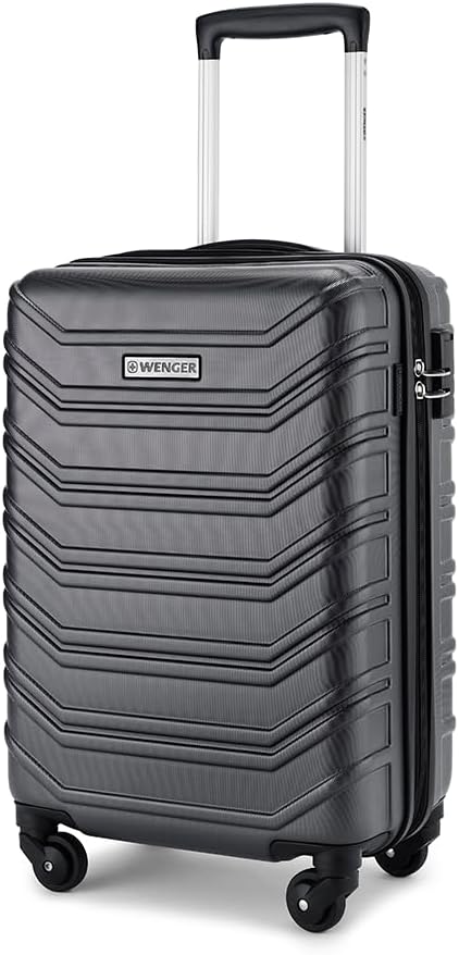 WENGER Vyte ABS Cabin Hard Side Suitcase, 38 litres, Black, Swiss Designed, 612649