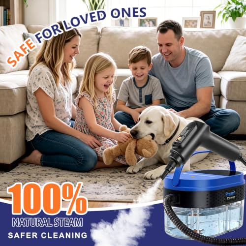 Image of 2500W Handheld Steam Cleaner, 15s Fast Heat 1.8L Tank for Home & Car