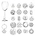 20 pcs Charmes de Verre à Vin, CNYMANY Thème de Texte d'inspiration Gobelet Boisson Étiquettes de Marqueurs avec Boucle pour Vin Cocktail Champagne Dégustation Faveurs Fournitures Décoration Cadeaux